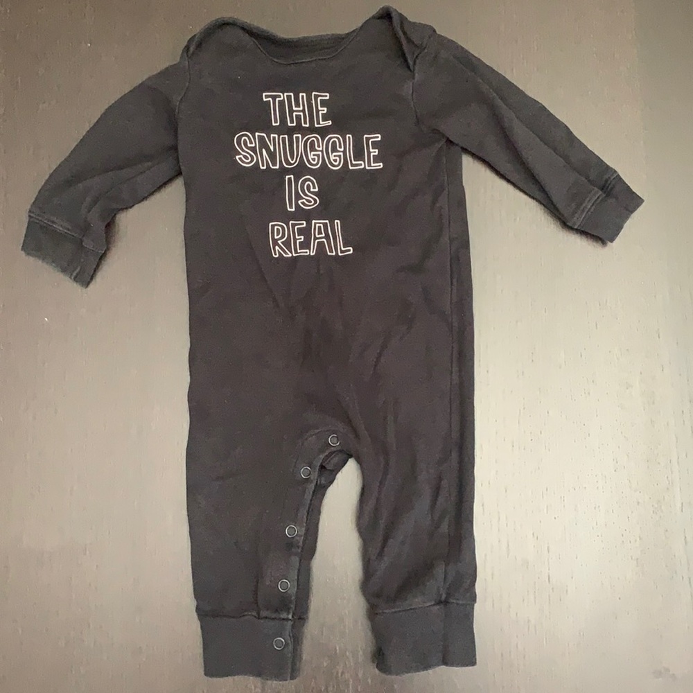Baby Boy Black One Piece “The Snuggle is Real”